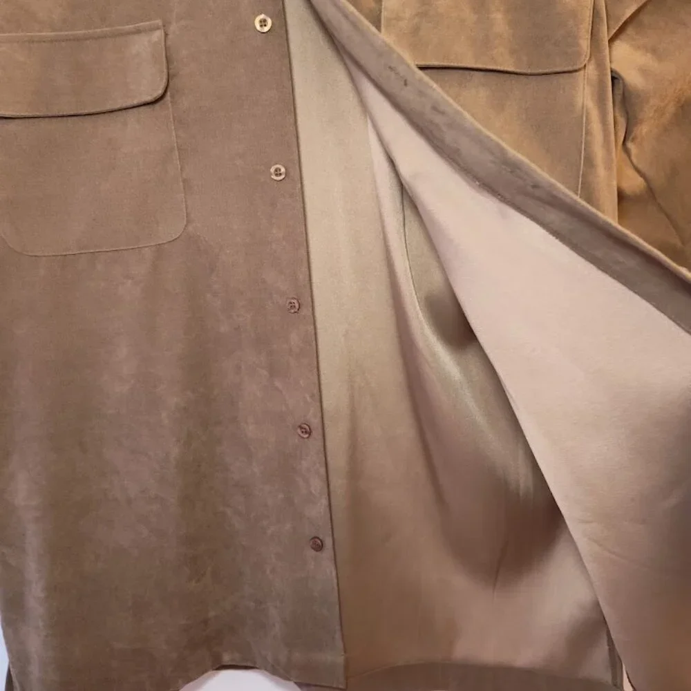Carlucci Faux Suede Button Down - Picture 5 of 5